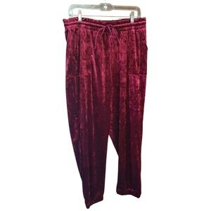 One World Live And Let Live XL Maroon Berry Elastic Waistband Drawstring Pockets